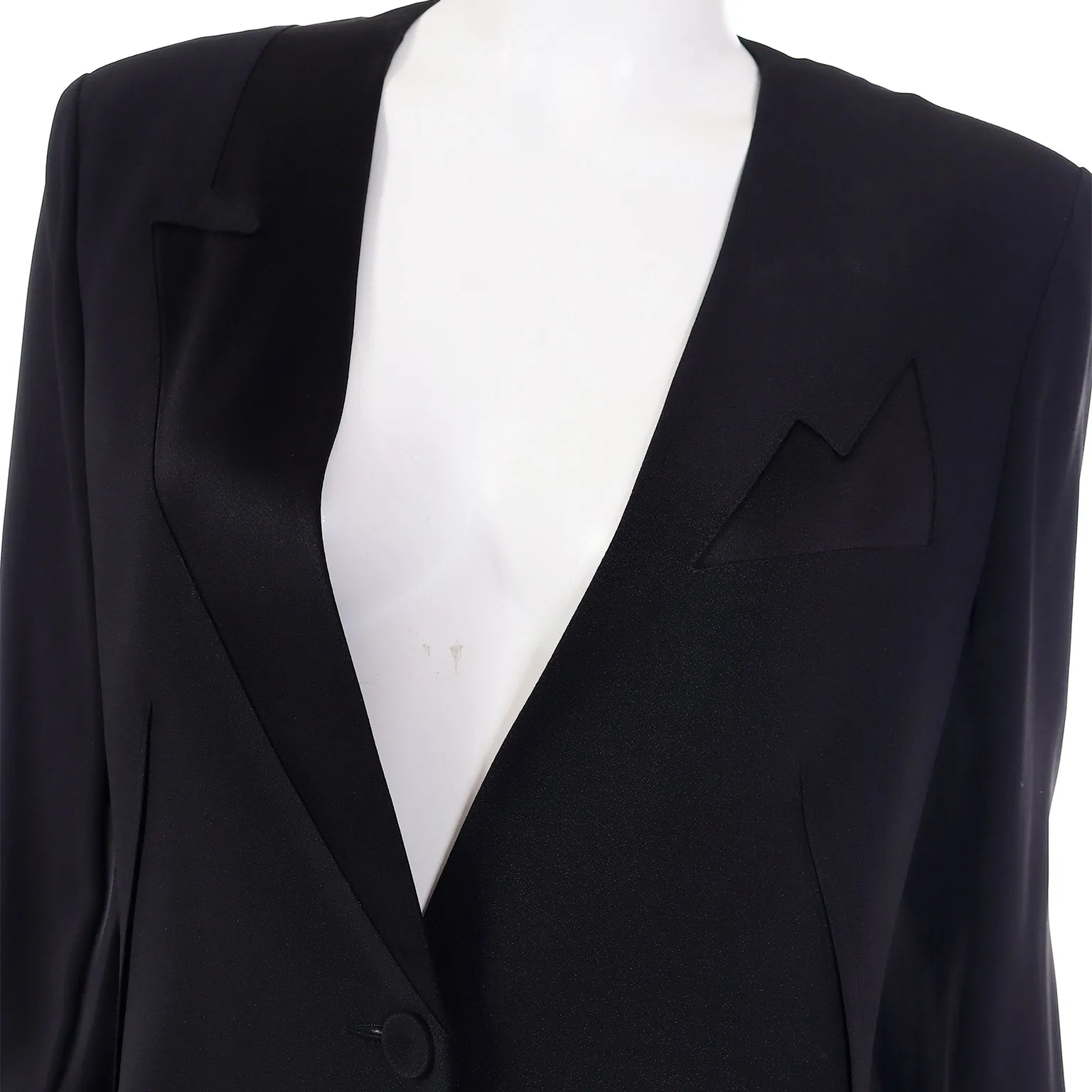 1990s Vintage Sonia Rykiel Black Tuxedo Style Jacket