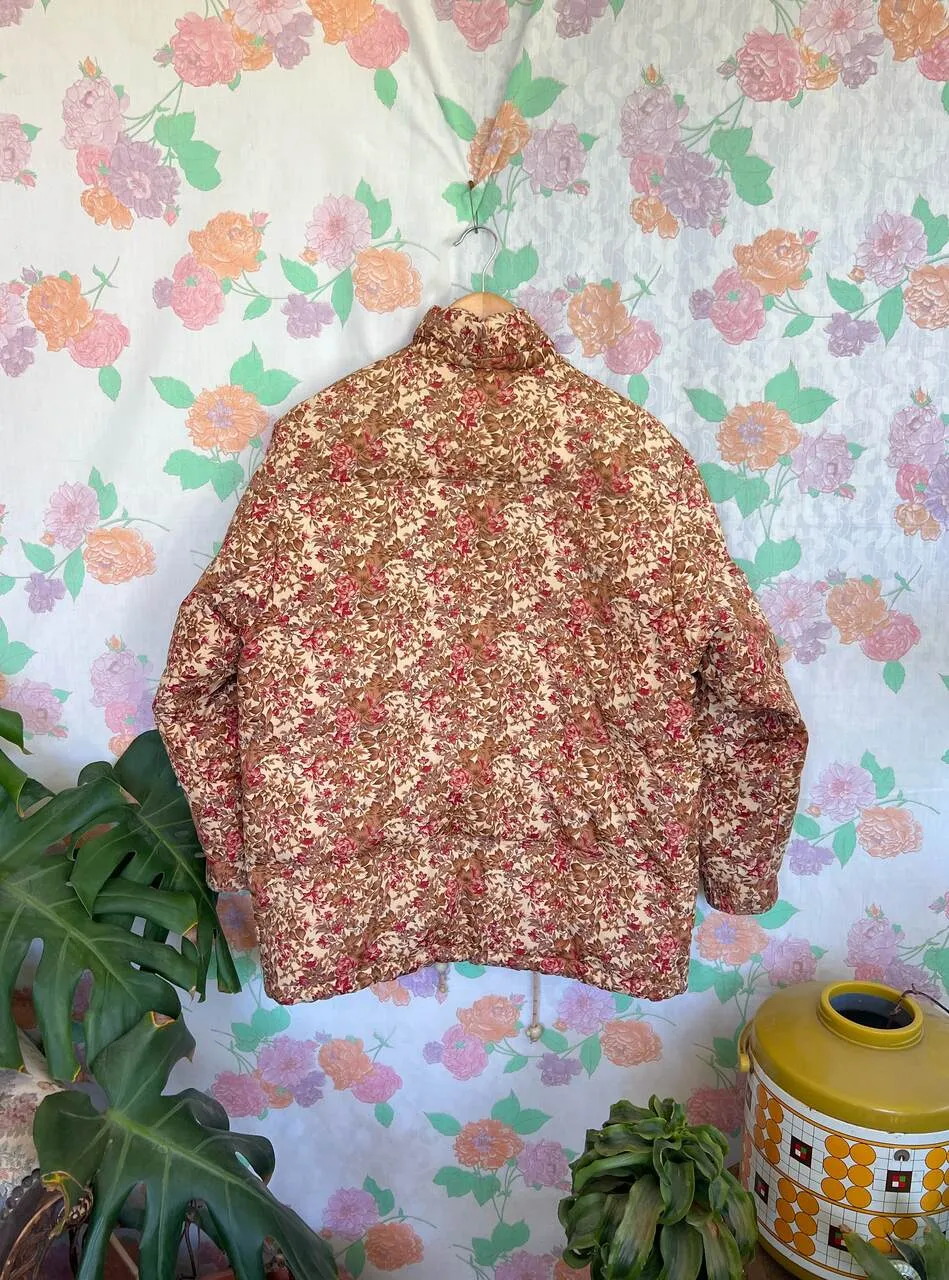 90's Hysterical Flower Puffer Coat
