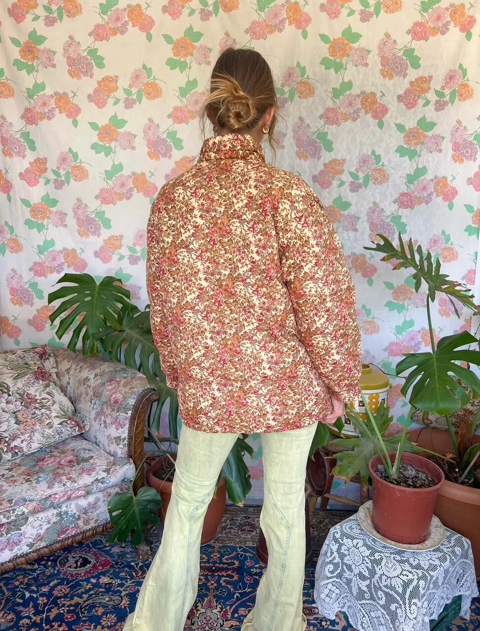 90's Hysterical Flower Puffer Coat