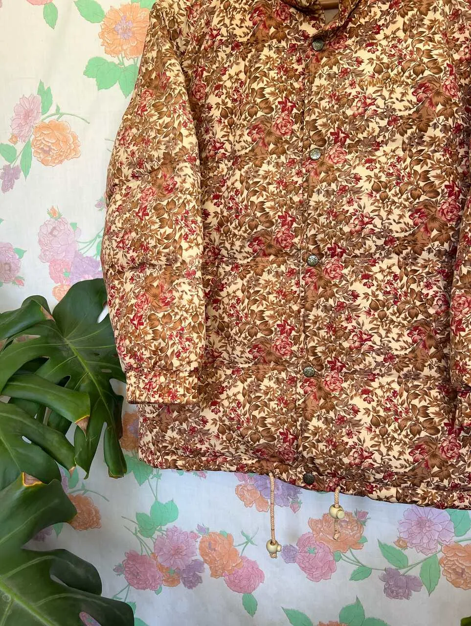 90's Hysterical Flower Puffer Coat
