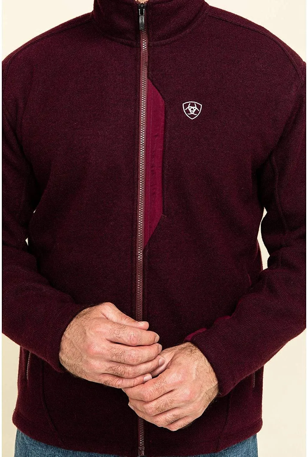 Ariat Men's Bowdrie Bonded Full Zip Front Jacket, Malbec Heather