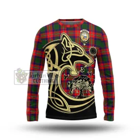 Belsches Tartan Long Sleeve T-Shirt with Family Crest Celtic Wolf Style