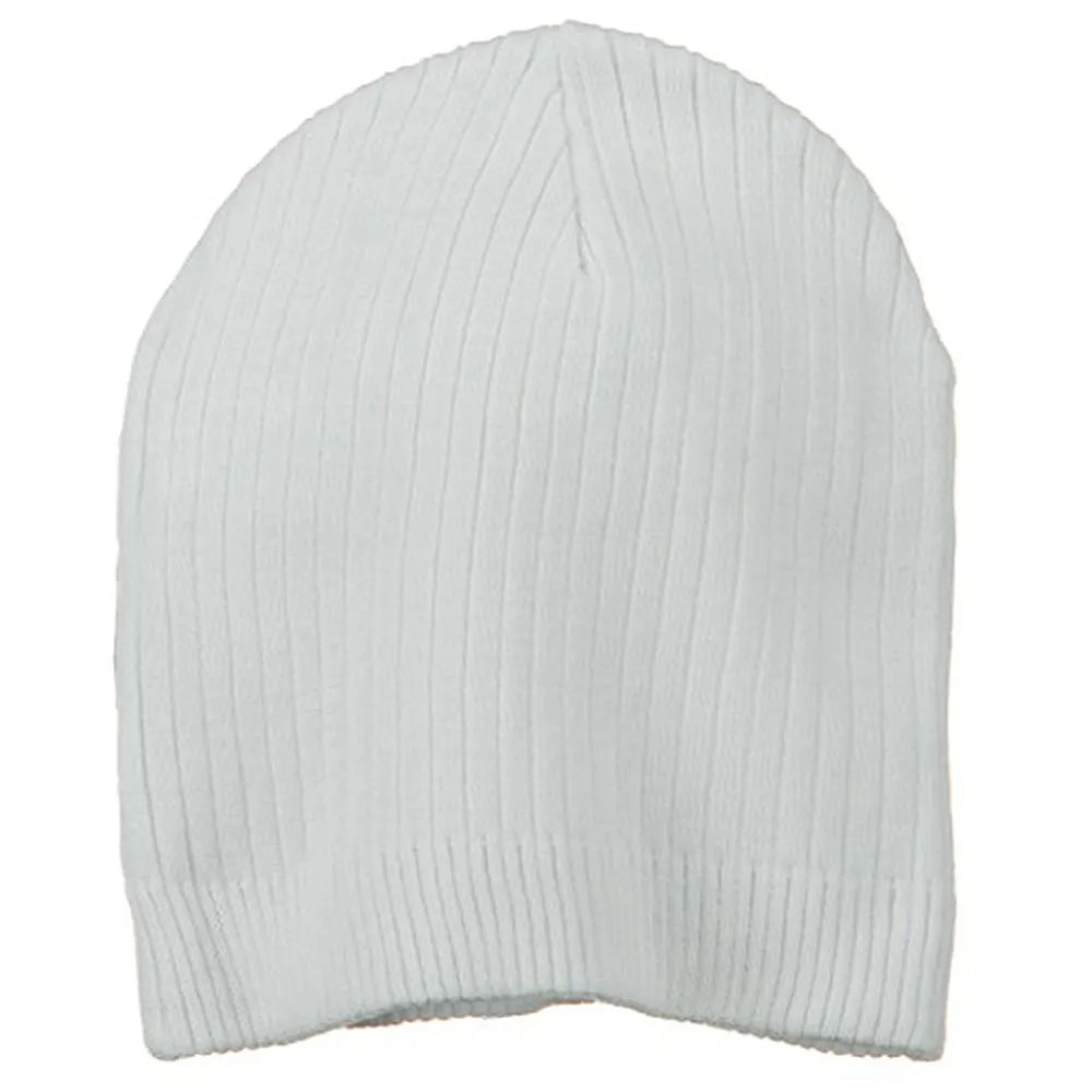 Big Stripe Ribbed Cotton Beanie