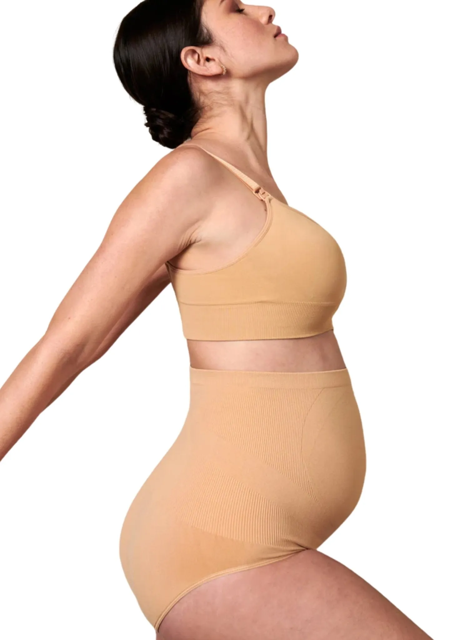 BLANQI Seamless Maternity Over Belly Support Brief - Nude