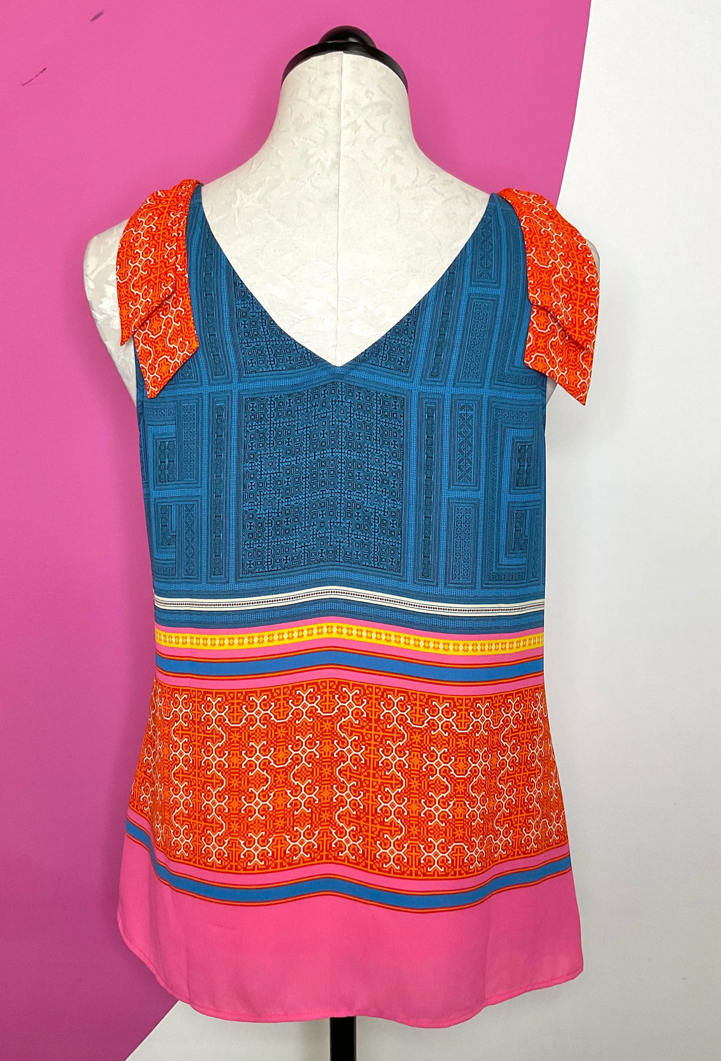 CABI SHOULDER TIE NOMAD PRINT TOP - S