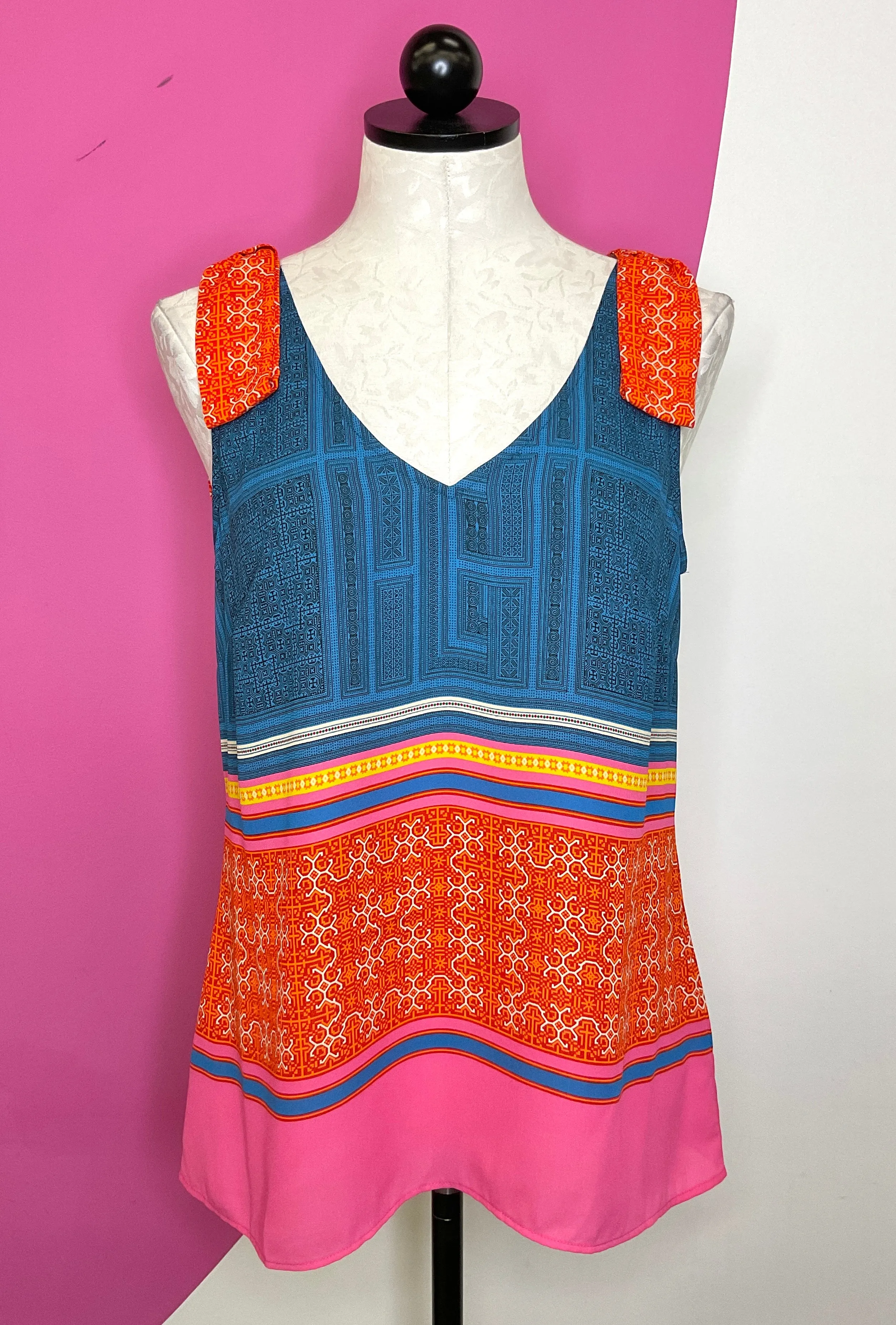CABI SHOULDER TIE NOMAD PRINT TOP - S