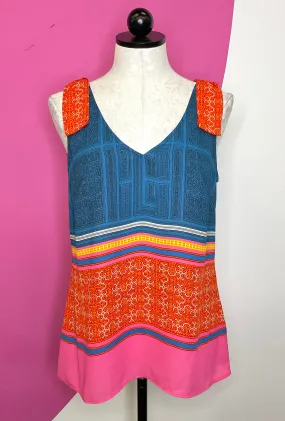 CABI SHOULDER TIE NOMAD PRINT TOP - S