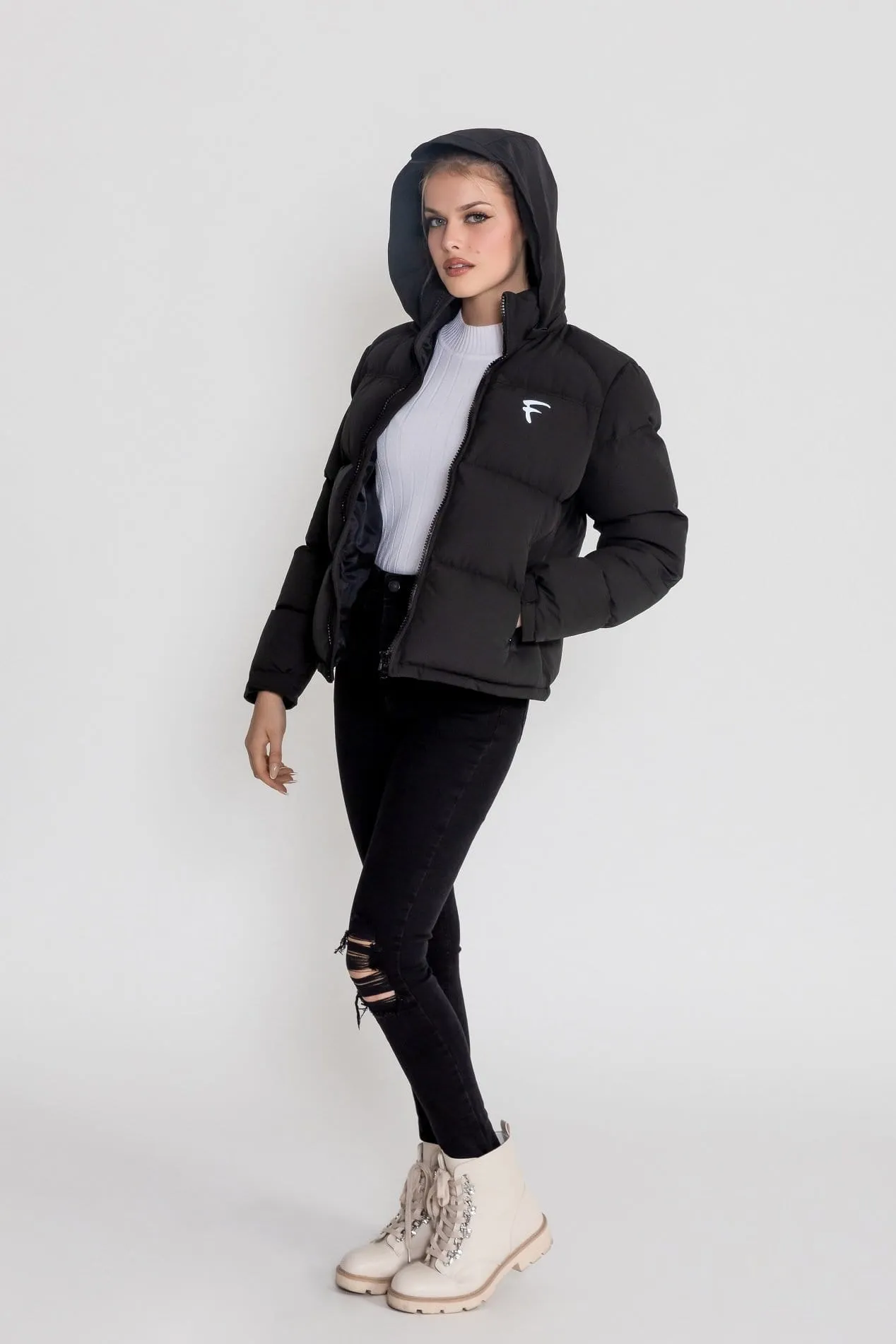 Fadcloset Women's Vail Winter Puffer Insulated Down Hooded Jacket