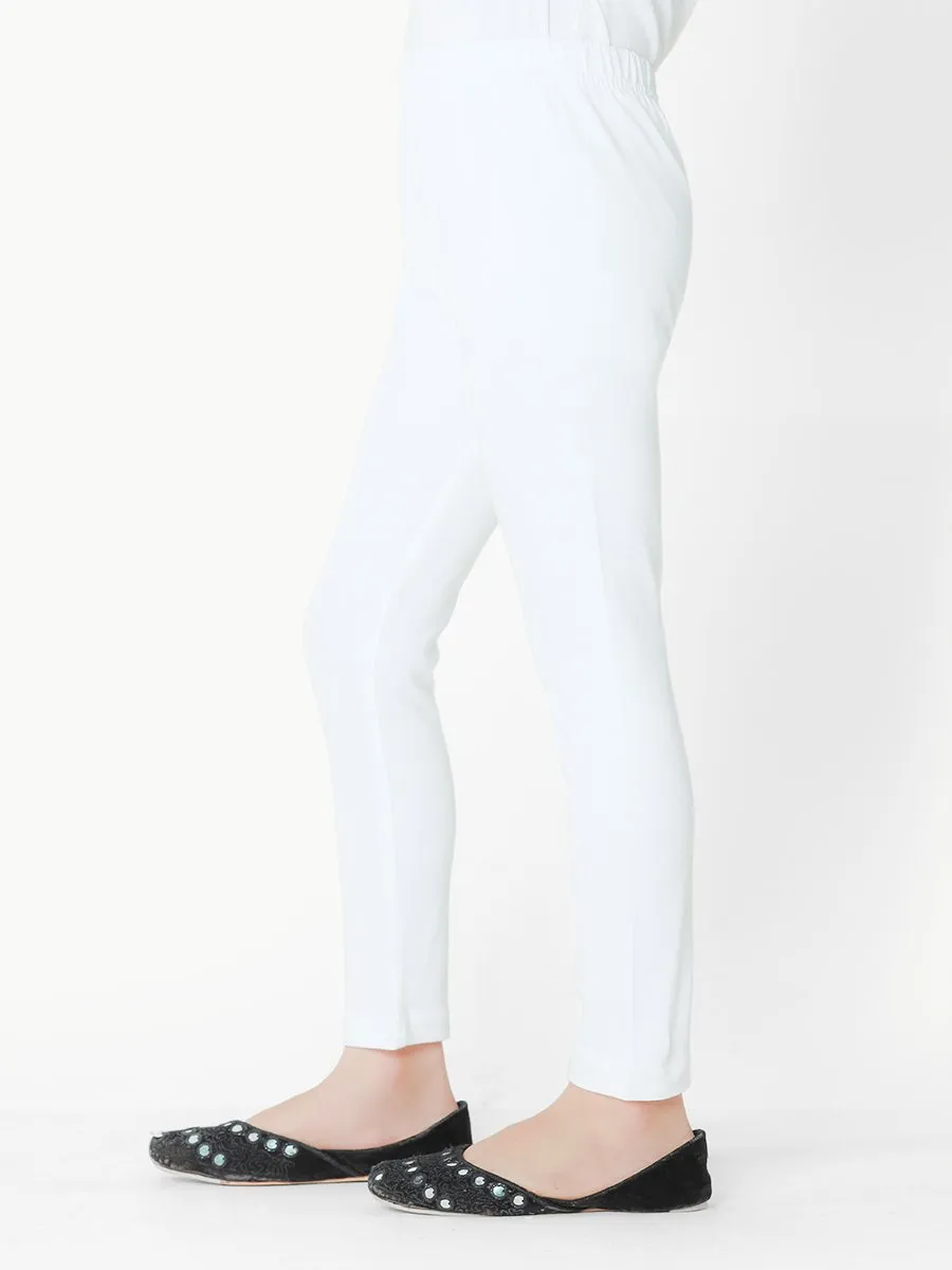 Girl's White Basic Tights - EGBT23-75407