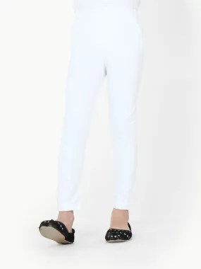 Girl's White Basic Tights - EGBT23-75407