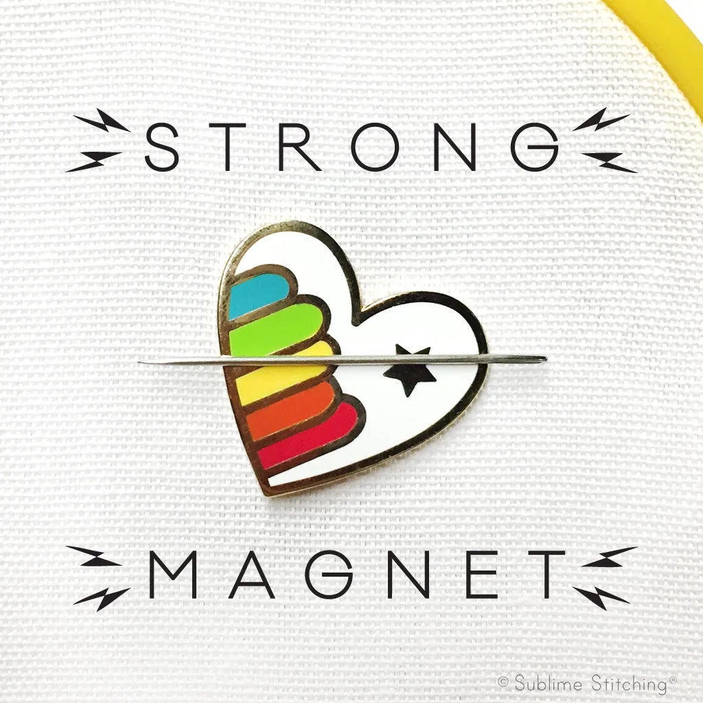 Hoop Flair Needle Minder - RAINBOW HEART