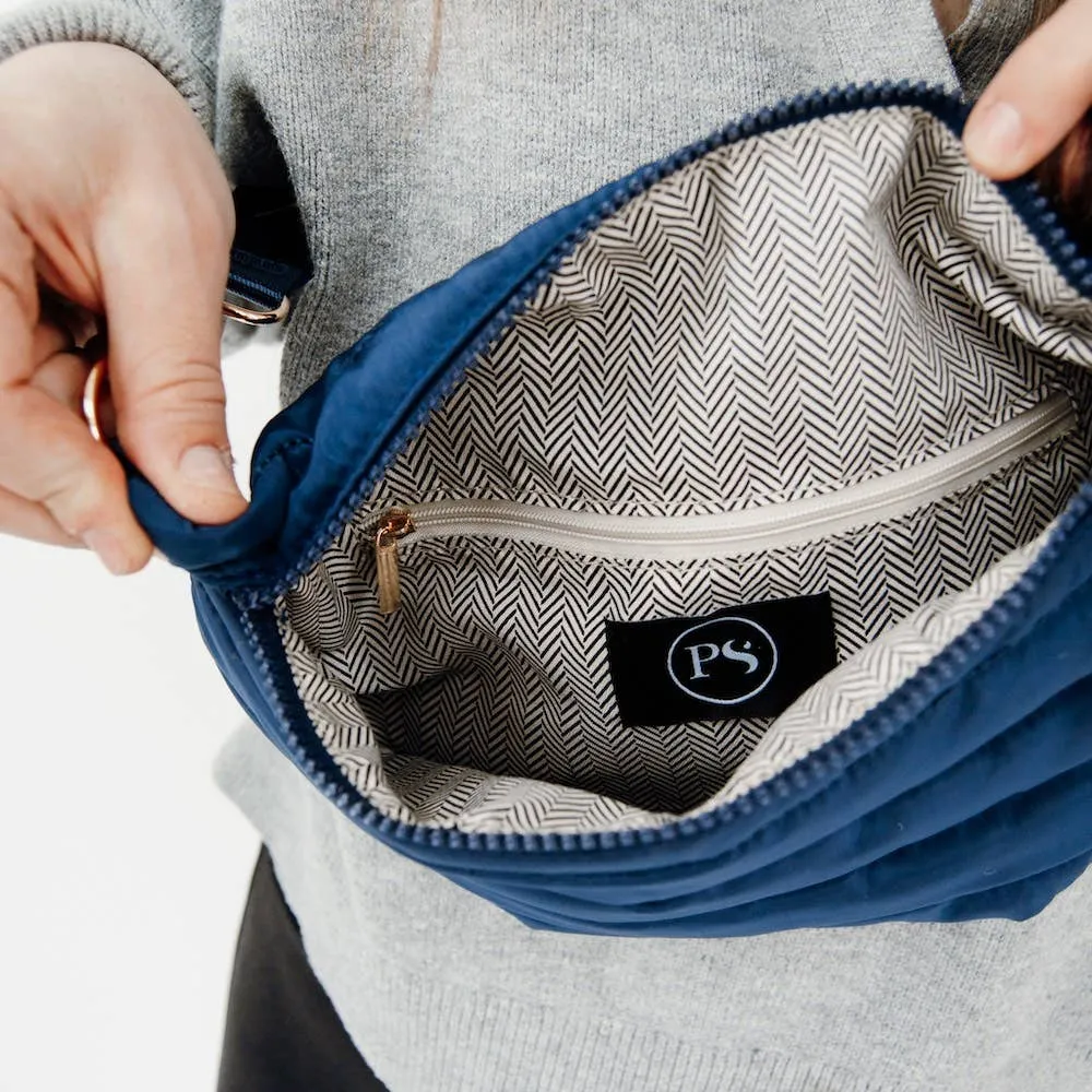 Jolie Belt Puffer Bag: Black