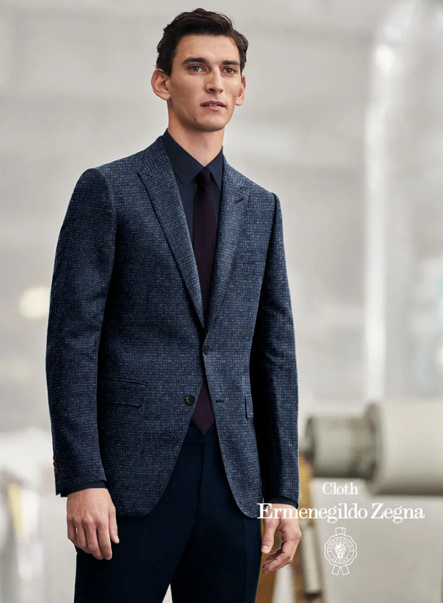 Lanificio Zegna Blue Basket Weave Jacket