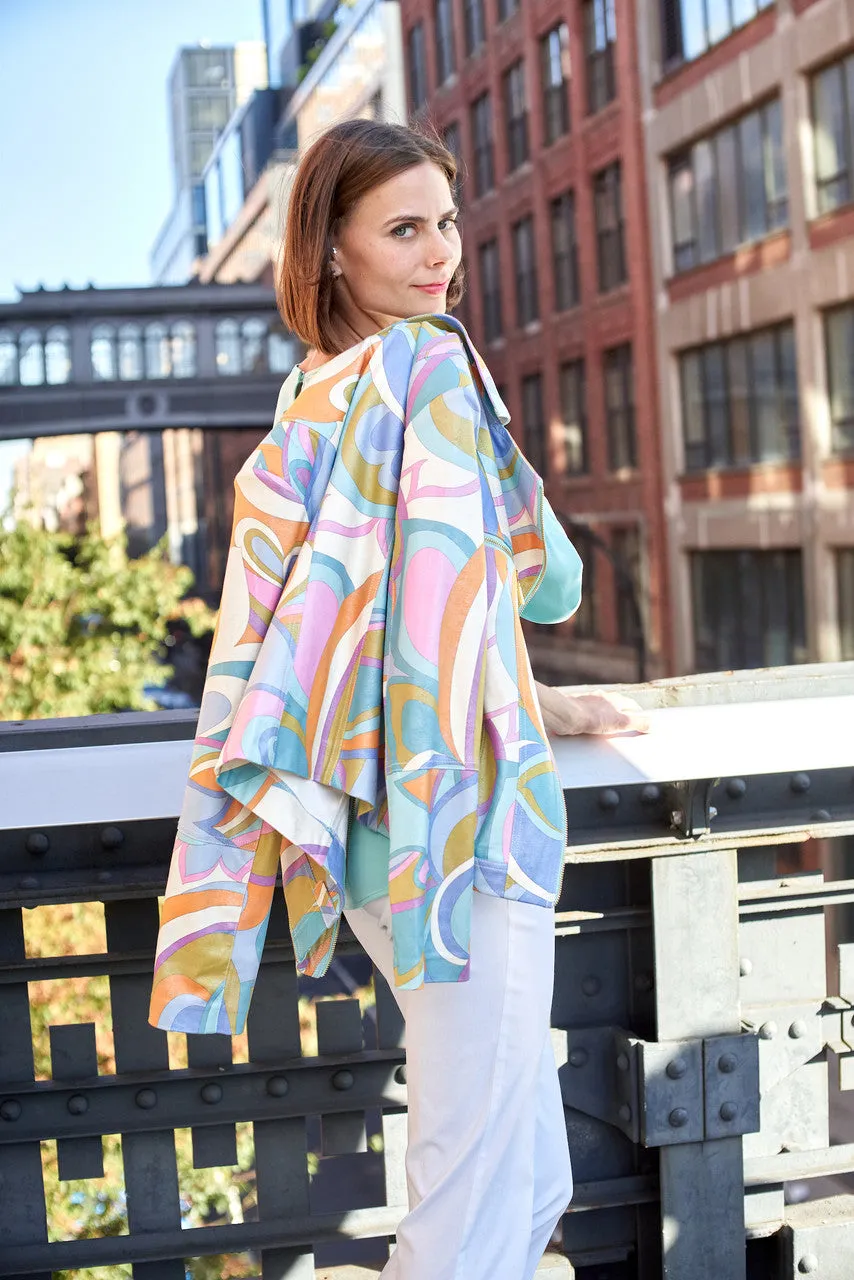 Liquid Turquoise Pucci Vegan Leather Jacket