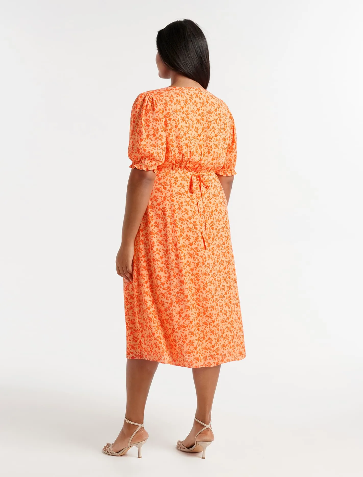 Lottie Curve Printed Midi Dress