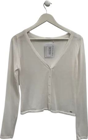 Lounge Underwear White Fine Knit Cardigan UK M