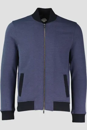 Men's Pal Zileri Navy Jersey Bomber Jacket