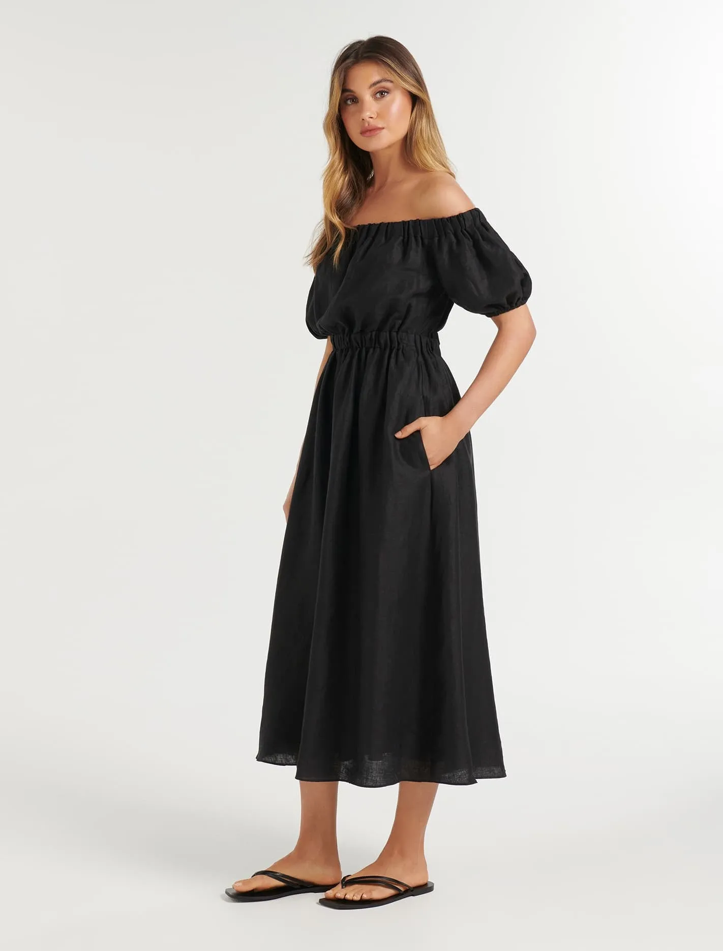 Milan Bardot Midi Dress