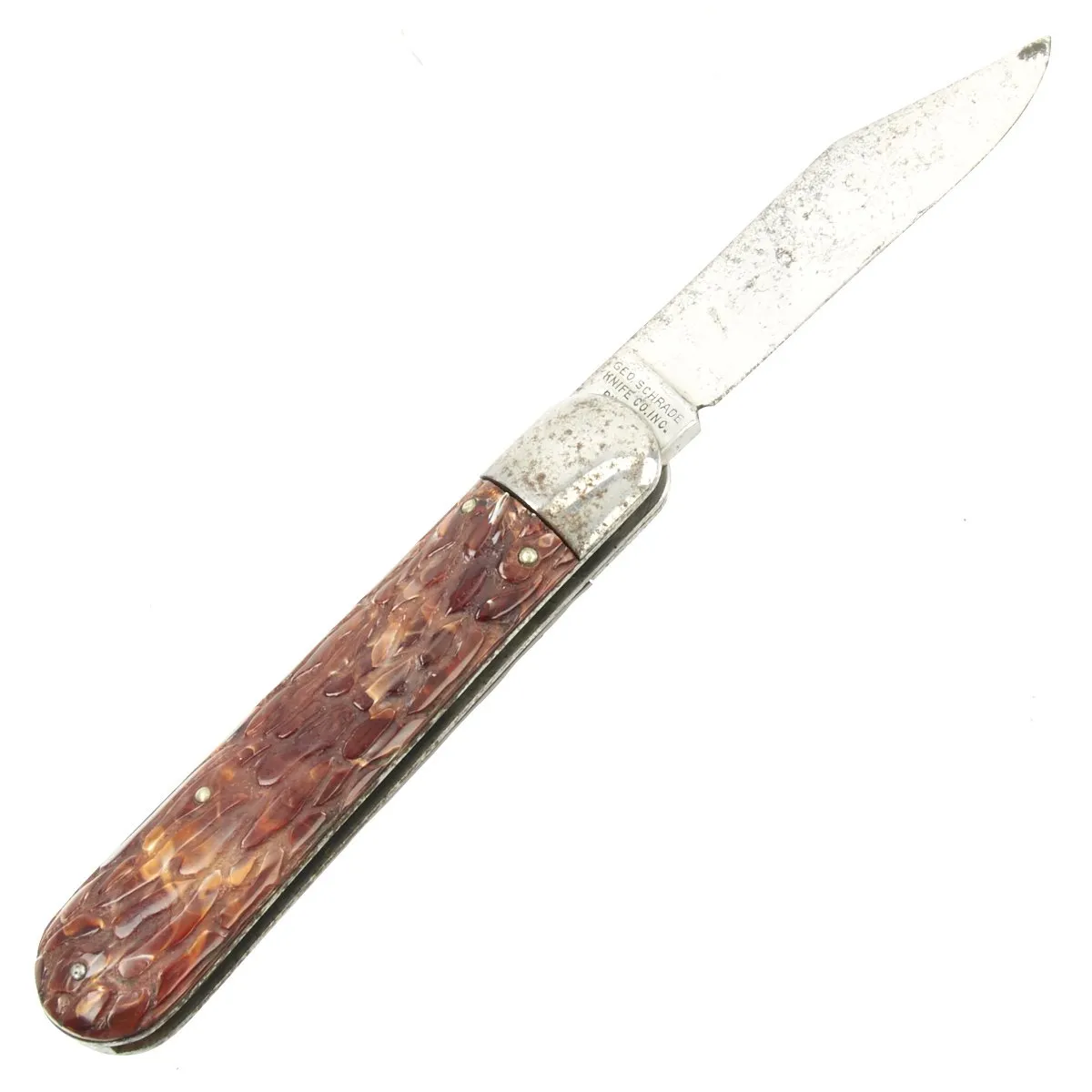 Original U.S. WWII Airborne Jigged Bone Schrade Presto M2 Knife