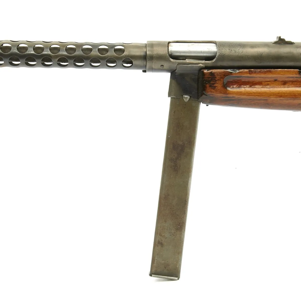 Original WWII Italian Beretta MP38A Paratrooper SMG with Ventilated Barrel Jacket
