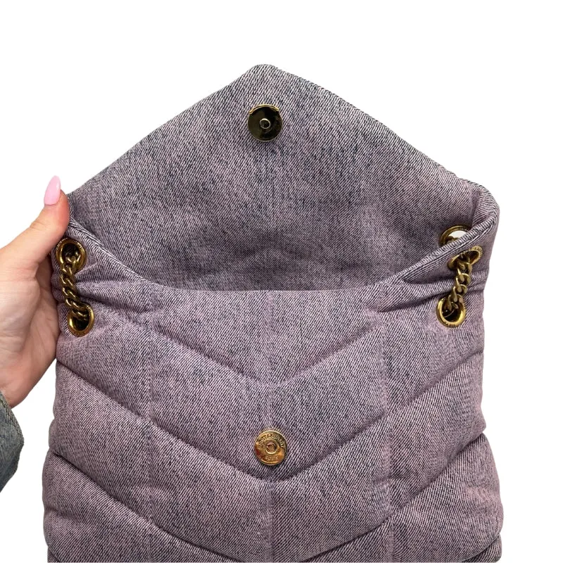 Saint Laurent Denim LouLou Puffer Bag