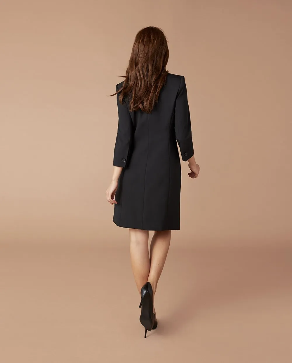 The Blazer Dress - Black Wool