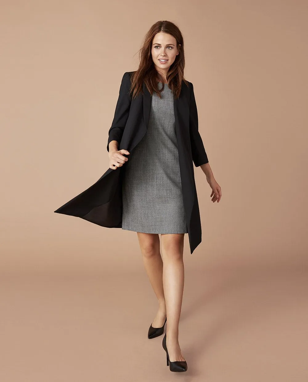 The Blazer Dress - Black Wool