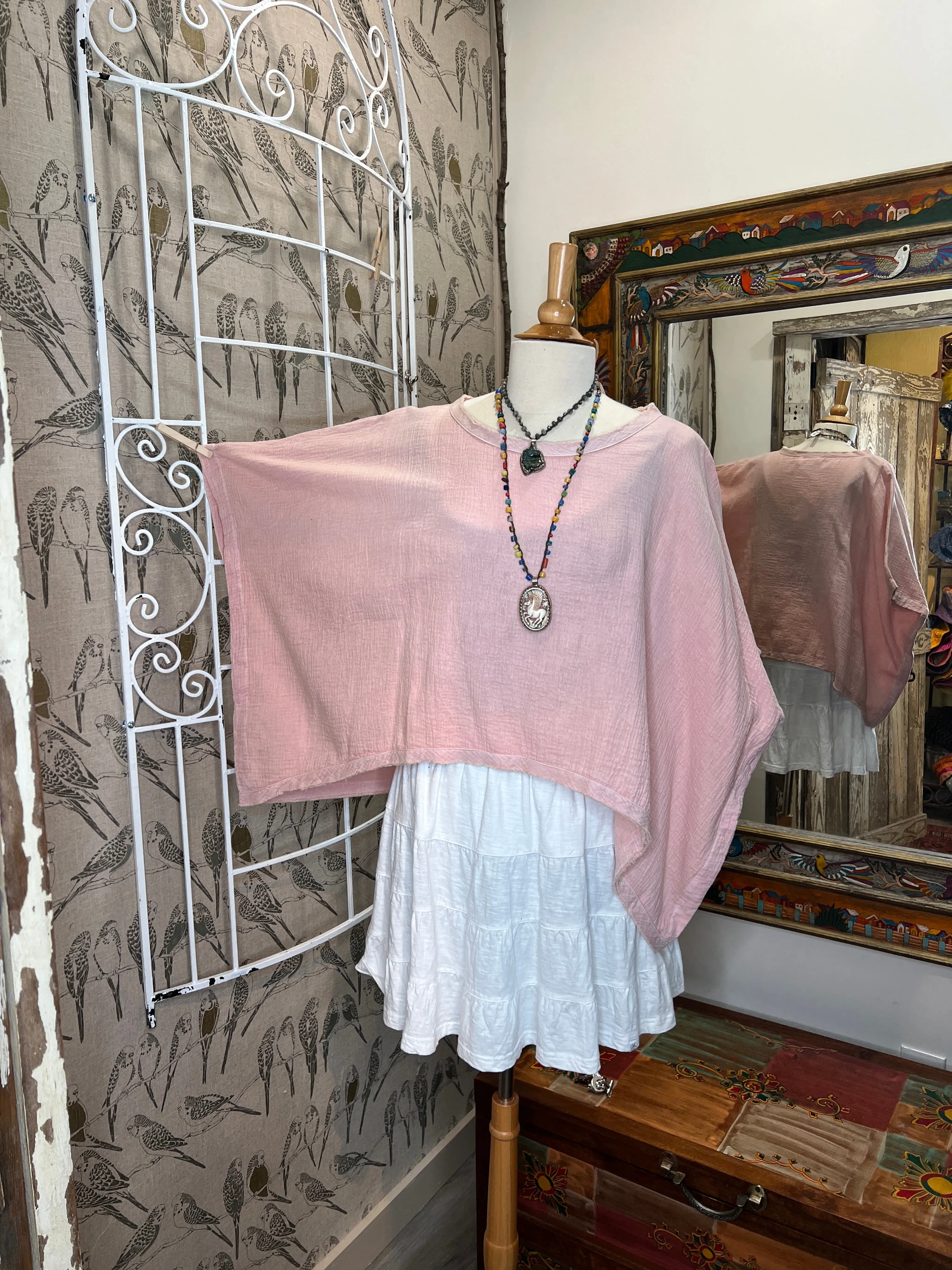 Vintage Wash Poncho Top by The Paper Lace