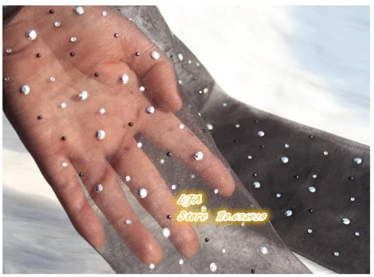 Woman Sexy Thin Bling Crystal Rhinestone Pantyhose Stockings