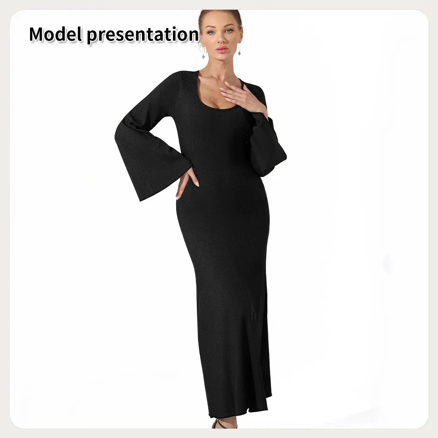 Women's Fashion Simple Plain Long Dress