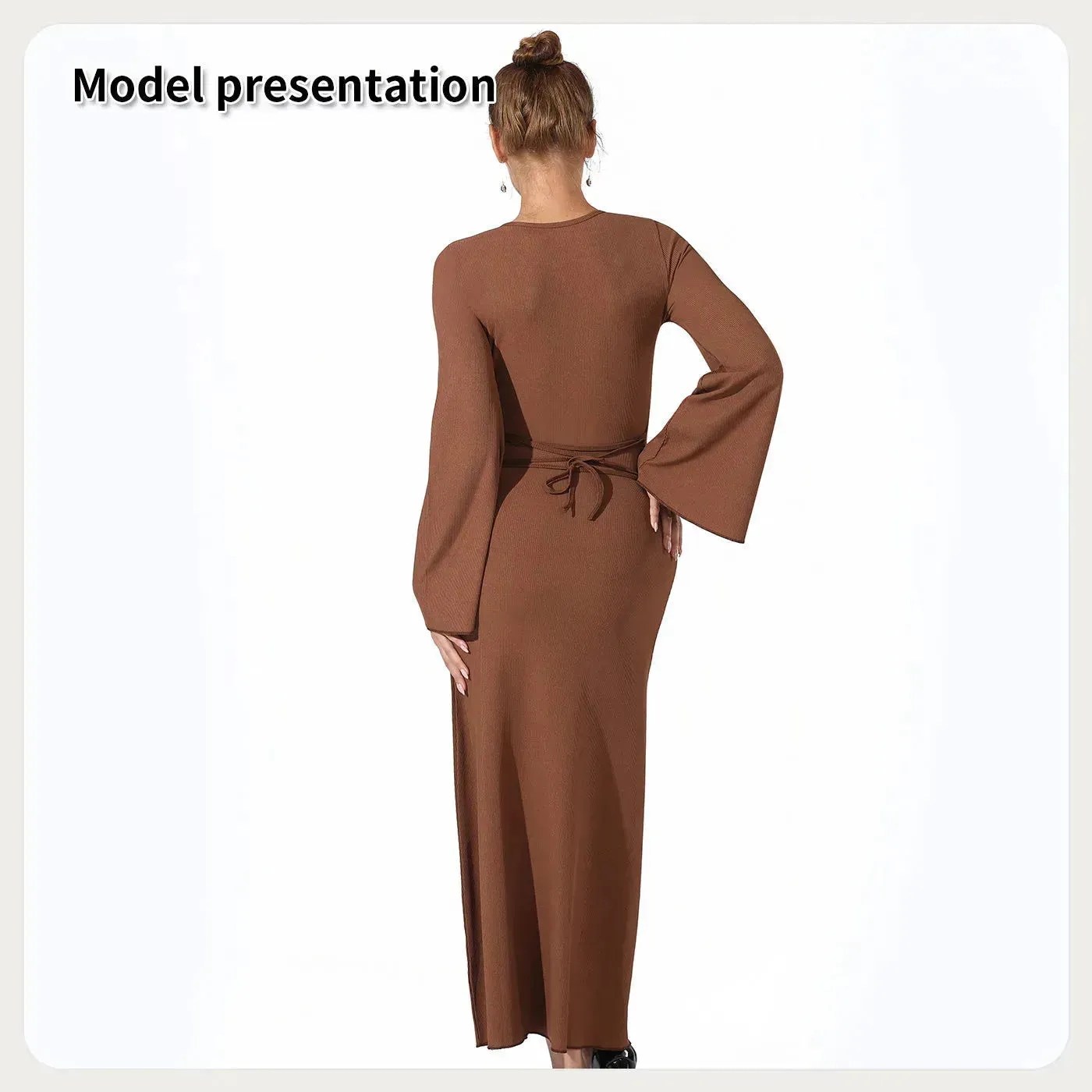 Women's Fashion Simple Plain Long Dress