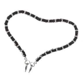 Wristlet Strap - Silver Metal Chain with Black